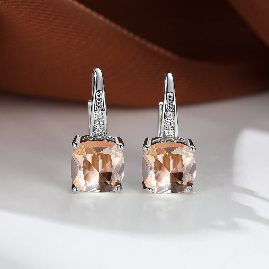 Boucles d'oreilles en pierre mystique | Or blanc