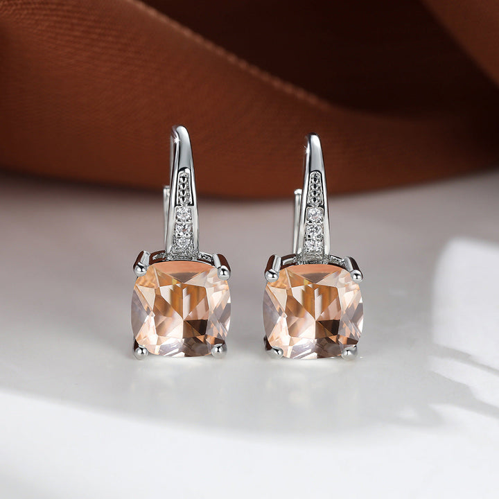Boucles d'oreilles en pierre mystique | Or blanc