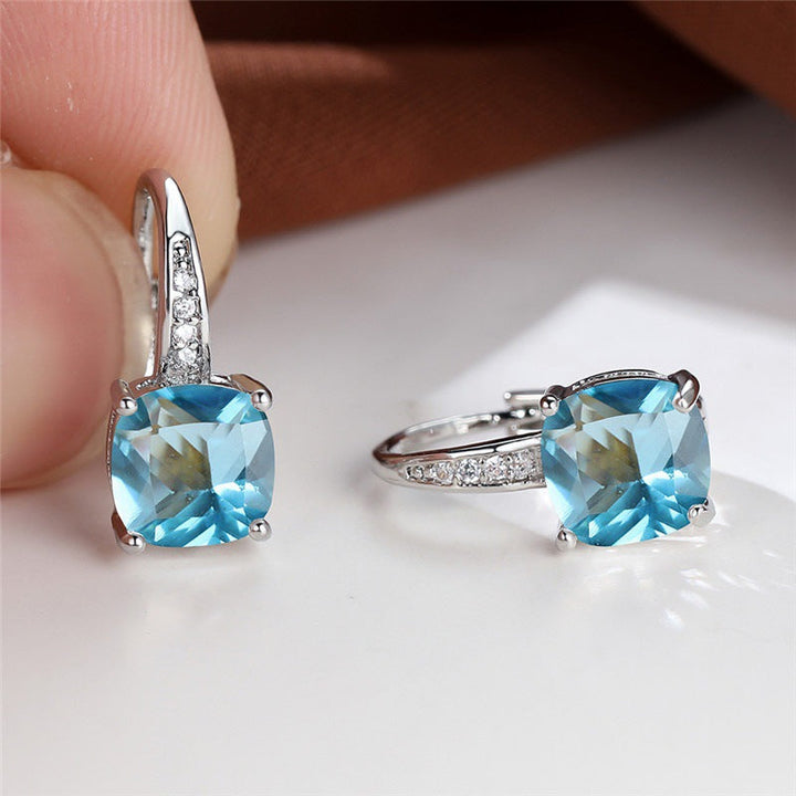 Boucles d'oreilles en pierre mystique | Or blanc