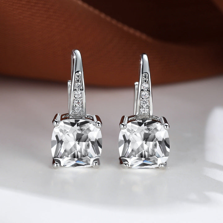 Boucles d'oreilles en pierre mystique | Or blanc