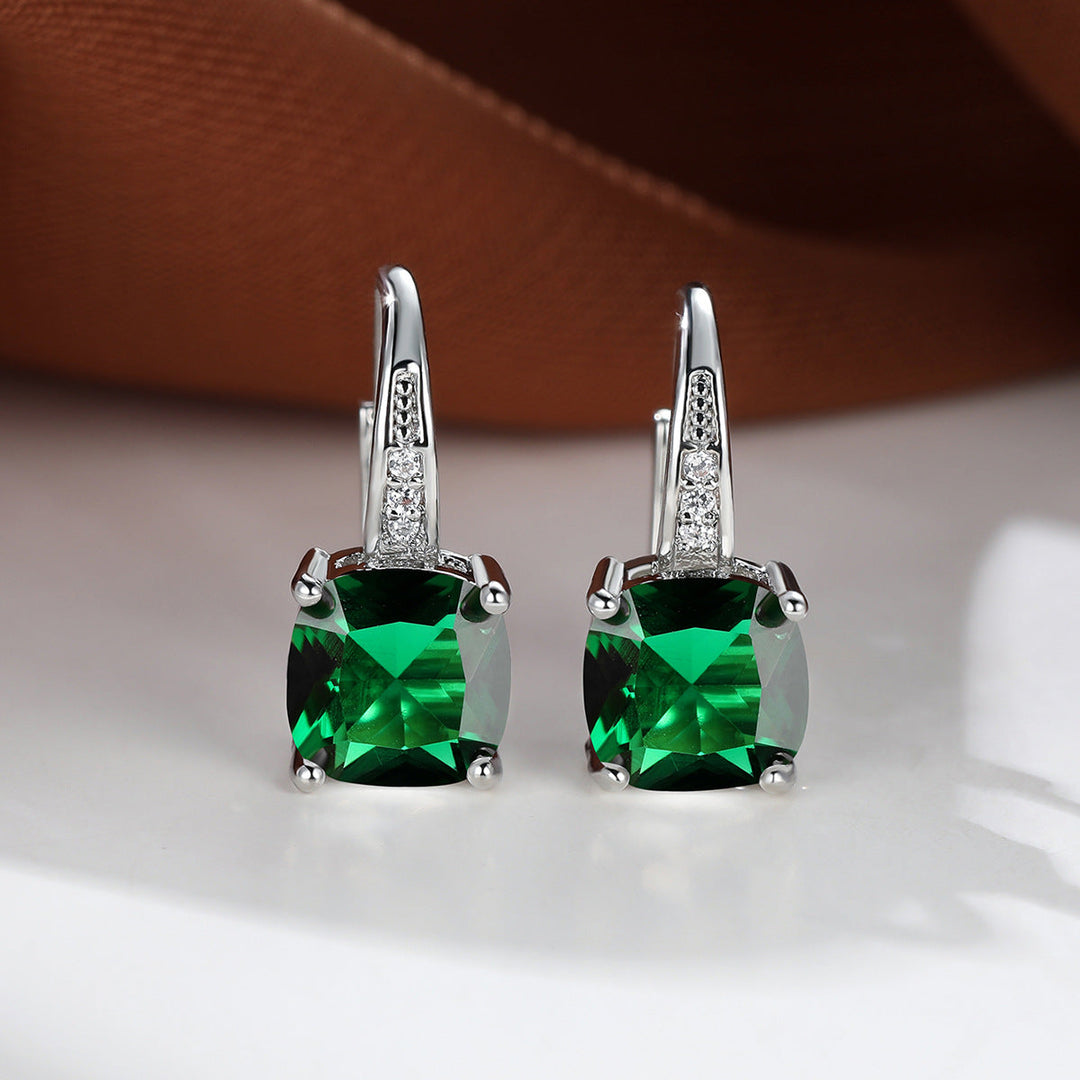 Boucles d'oreilles en pierre mystique | Or blanc