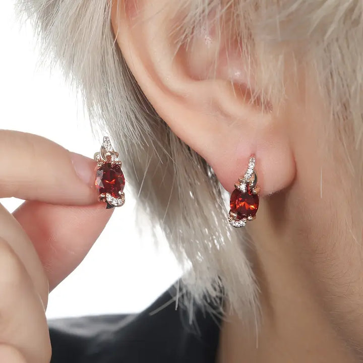 Boucles d'oreilles goutte en crépuscule cramoisi | Or