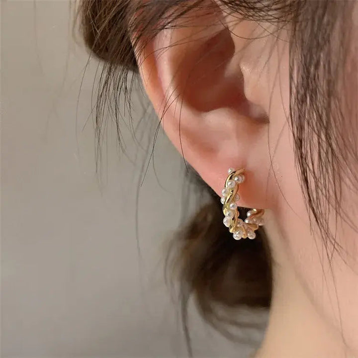 Boucles d'oreilles pendantes en perle ronde | Or