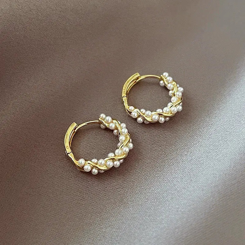 Boucles d'oreilles pendantes en perle ronde | Or