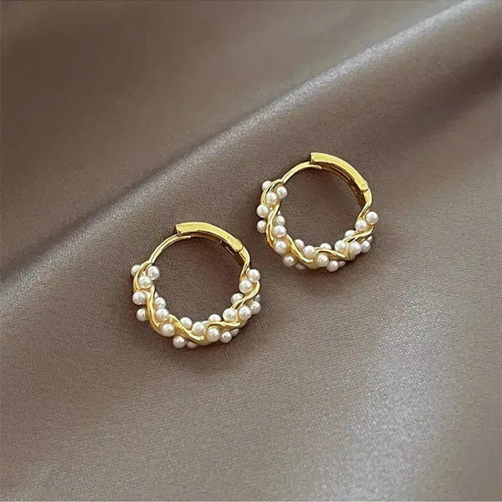 Boucles d'oreilles pendantes en perle ronde | Or