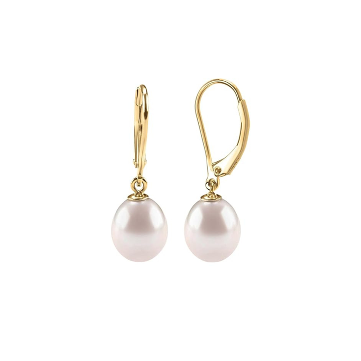 Boucles d'oreilles pendantes en perles | Or