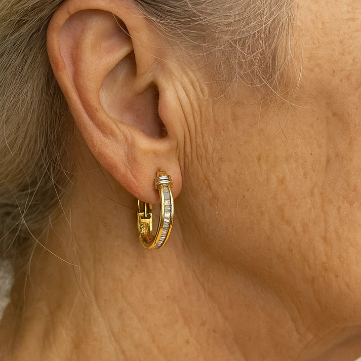Boucles d'oreilles rétro et diamant | Or