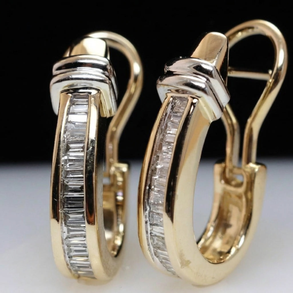 Boucles d'oreilles rétro et diamant | Or