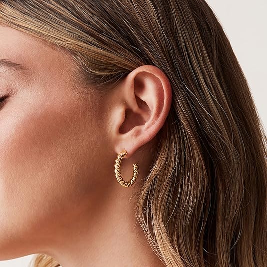 Boucles d'oreilles torsadées en corde | Or
