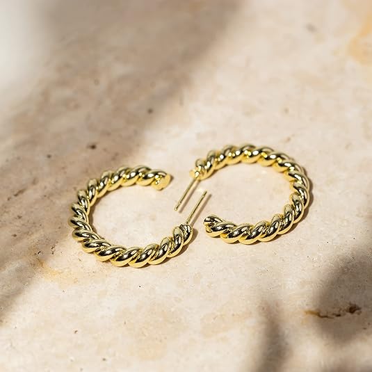 Boucles d'oreilles torsadées en corde | Or