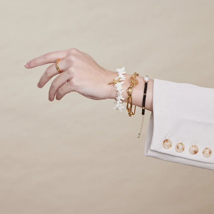 Bracelet Barrette | Or blanc