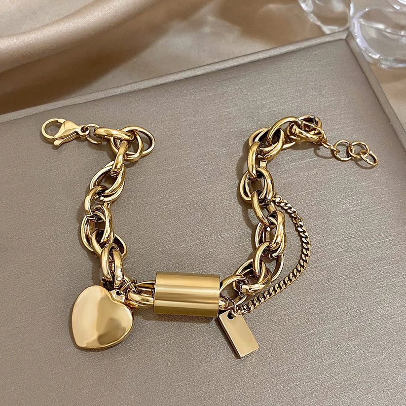 Bracelet chaîne épaisse Revitalisante | Or blanc