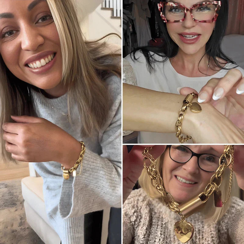 Bracelet chaîne épaisse Revitalisante | Or blanc