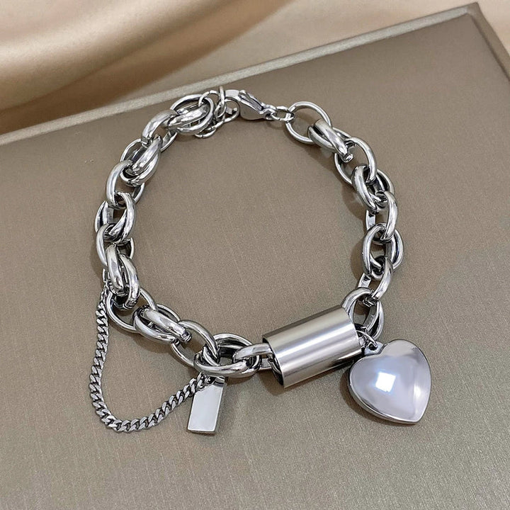 Bracelet chaîne épaisse Revitalisante | Or blanc