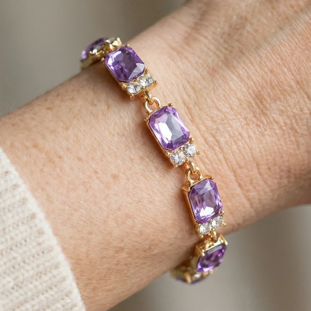 Bracelet charme améthyste Valleria | Or