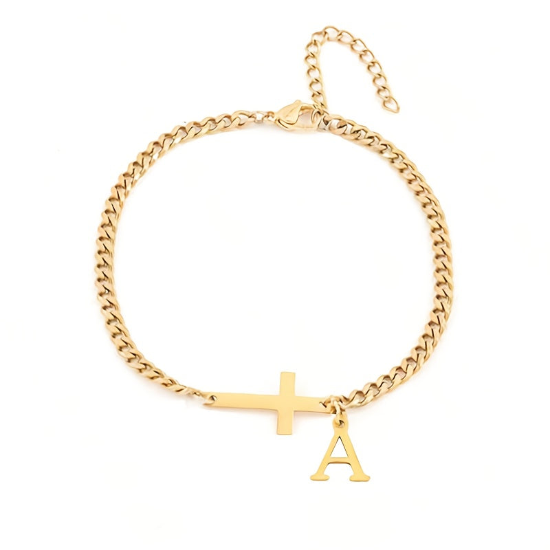 Bracelet croisé initial | Or