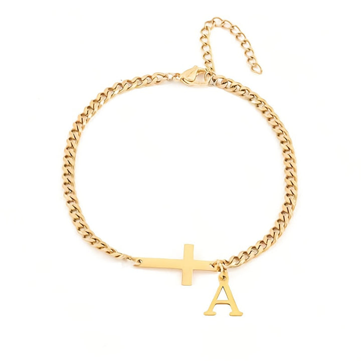 Bracelet croisé initial | Or