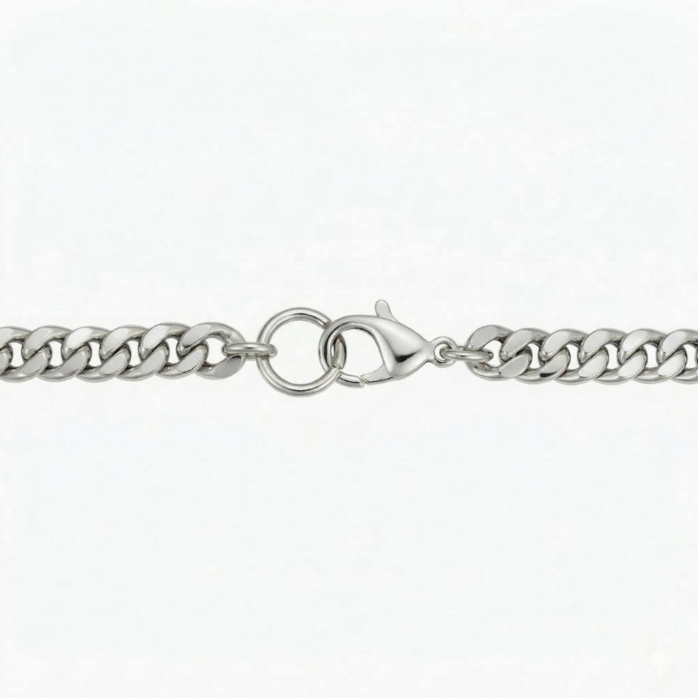 Bracelet cubain | Or blanc