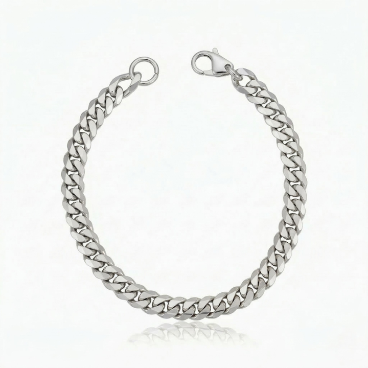 Bracelet cubain | Or blanc