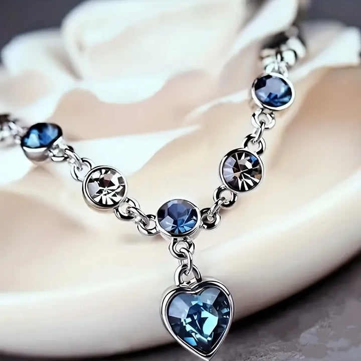 Bracelet éclat cœur océan | Or blanc