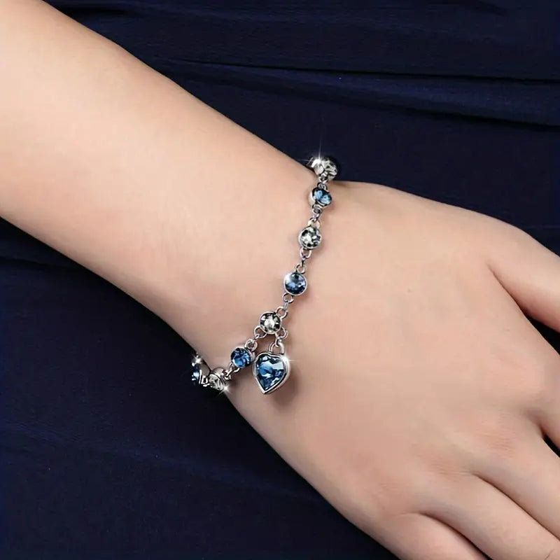 Bracelet éclat cœur océan | Or blanc