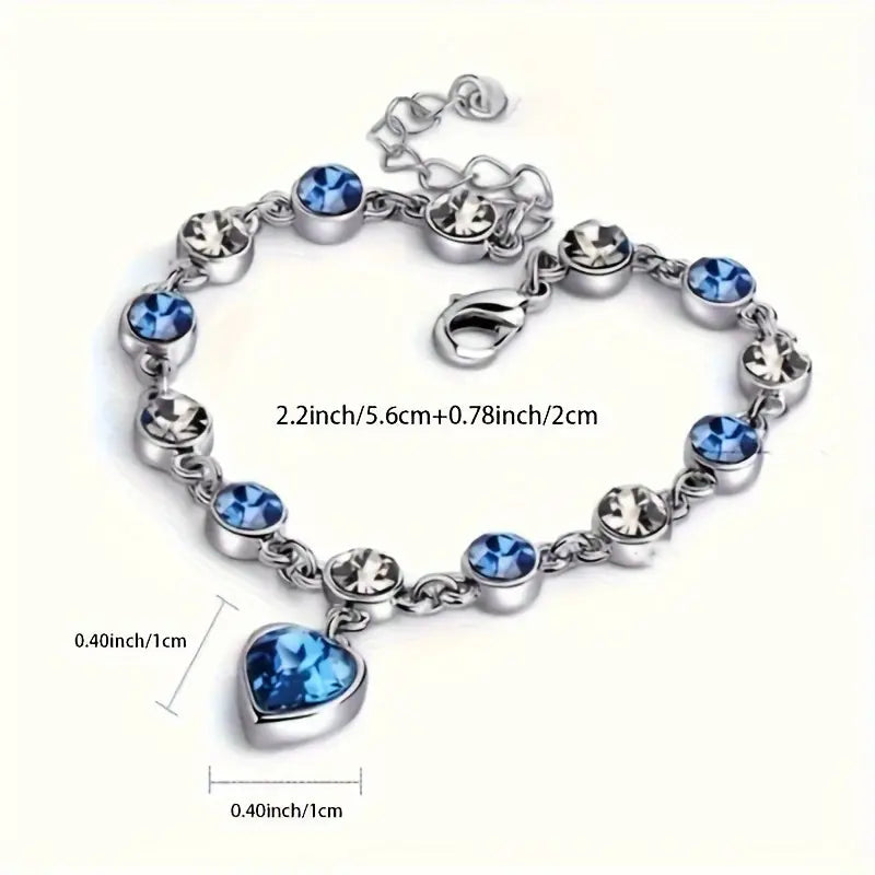 Bracelet éclat cœur océan | Or blanc