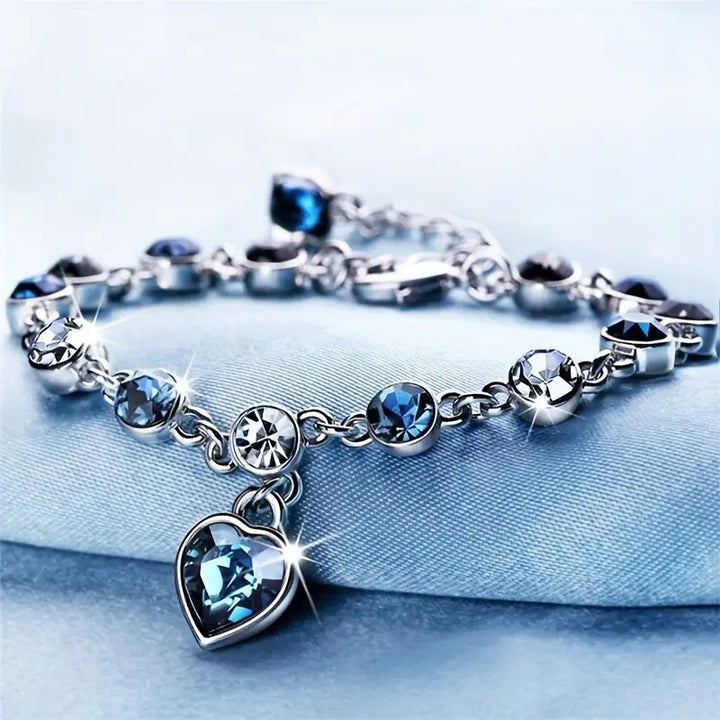 Bracelet éclat cœur océan | Or blanc