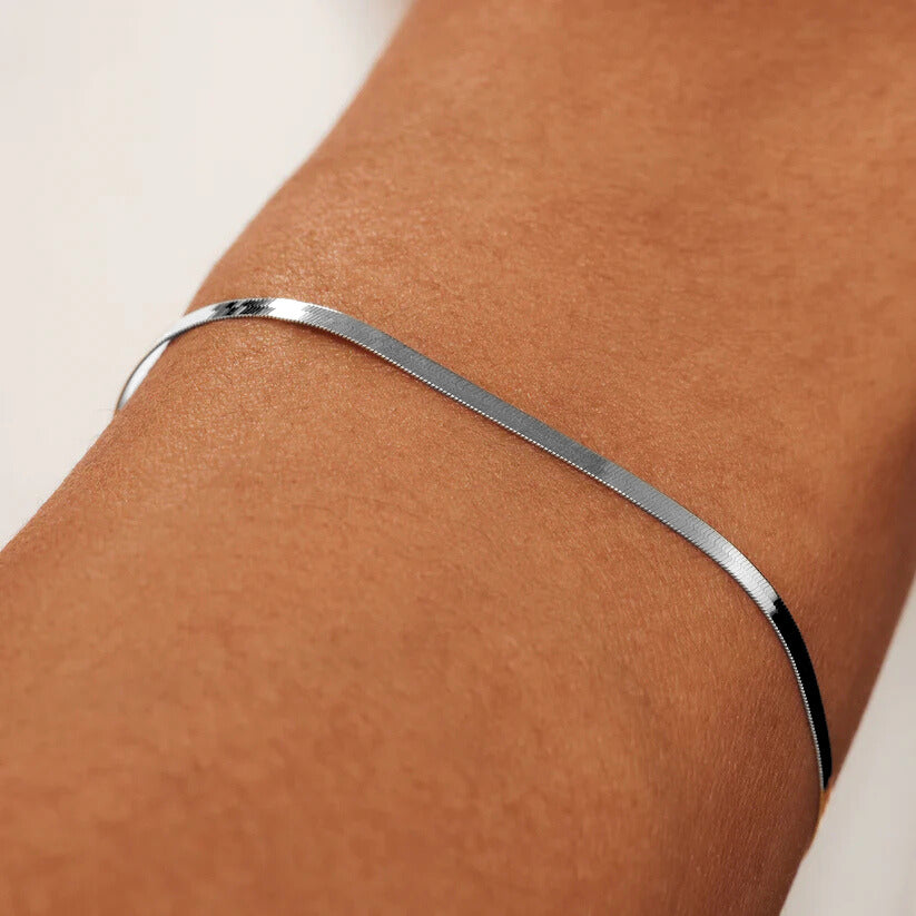 Bracelet soleil serpent | Or blanc