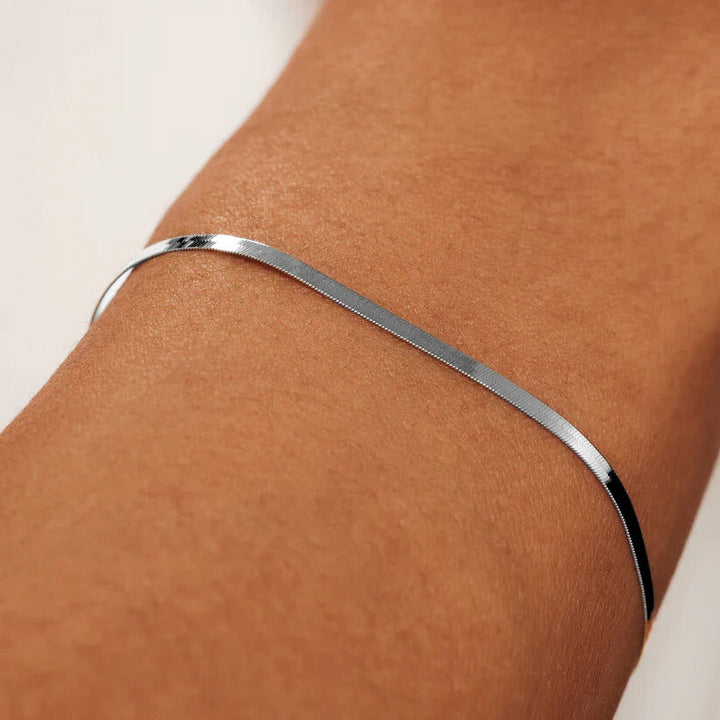 Bracelet soleil serpent | Or blanc