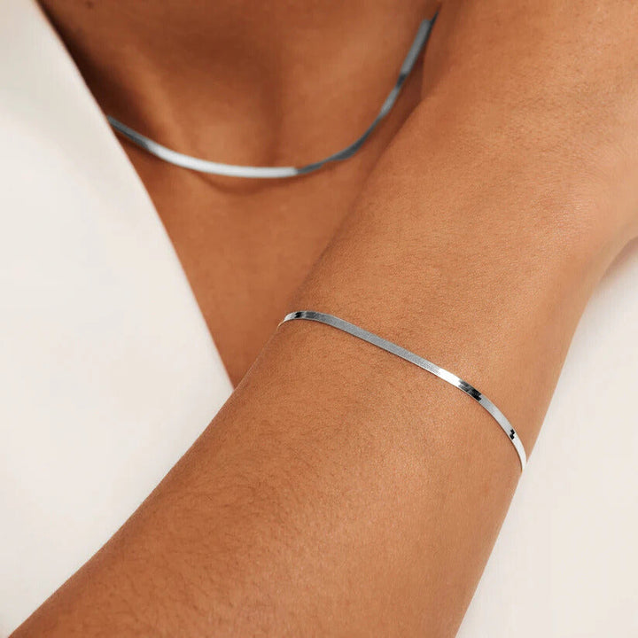 Bracelet soleil serpent | Or blanc