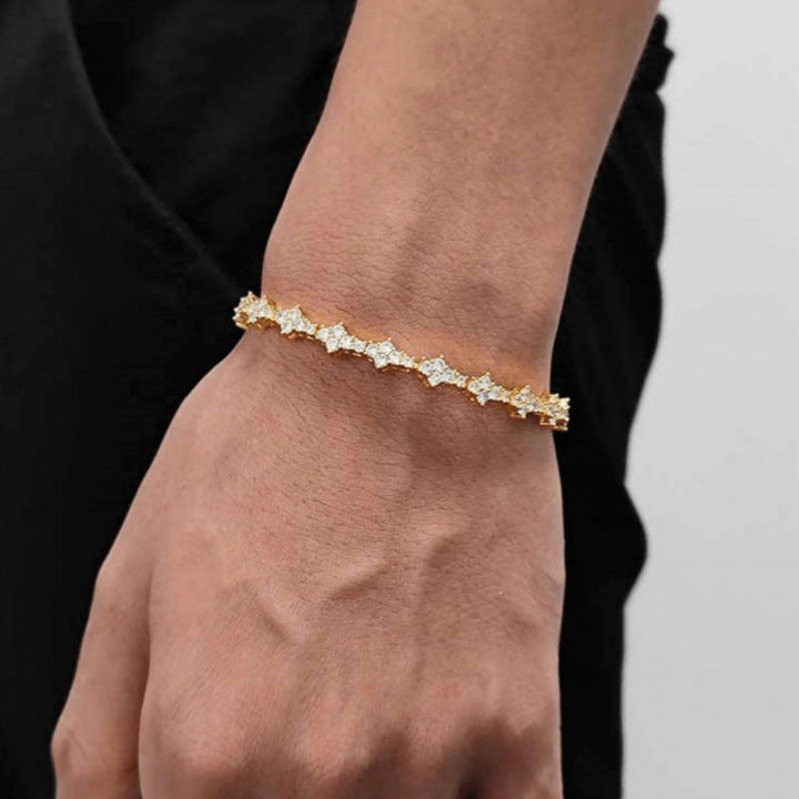 Bracelet tennis classique en grappe | Or