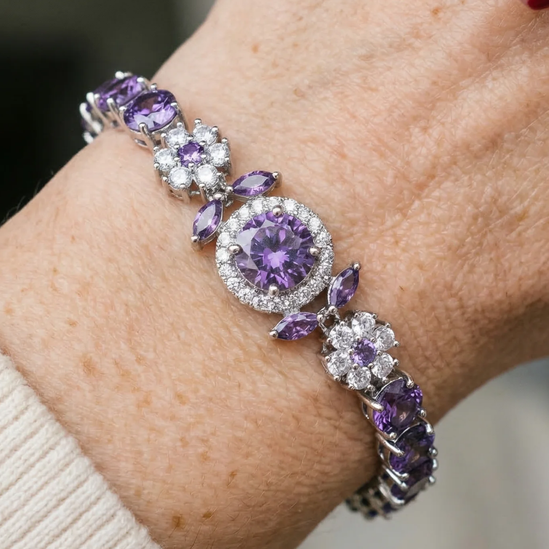 Bracelet de tennis Velmira | Or blanc