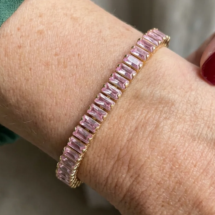 Bracelet de tennis Vertéa en saphir rose | Or