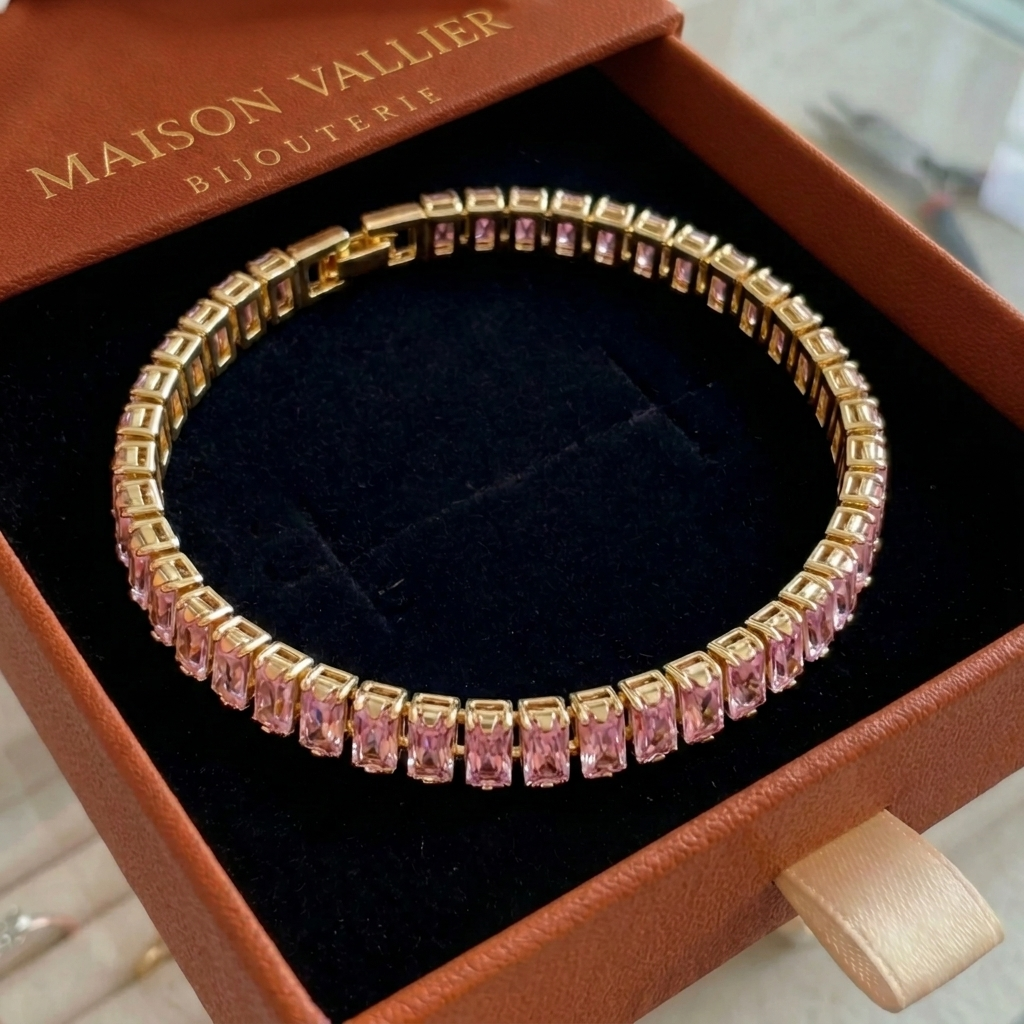 Bracelet de tennis Vertéa en saphir rose | Or