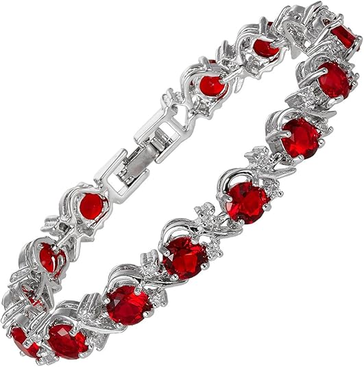 Bracelet de tennis en rubis | Or blanc