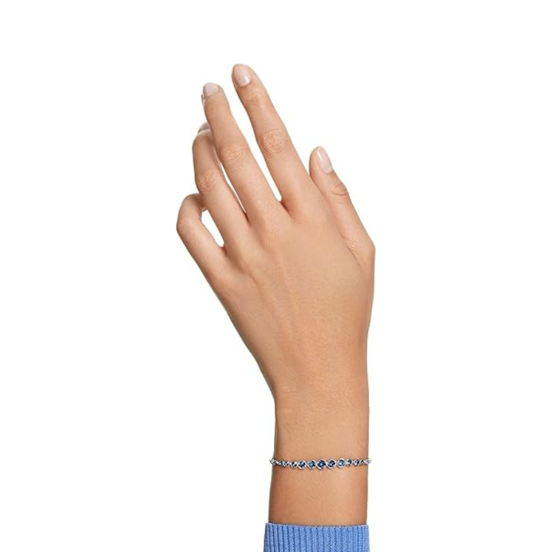 Bracelet de tennis en saphir Taillé rond | Or blanc