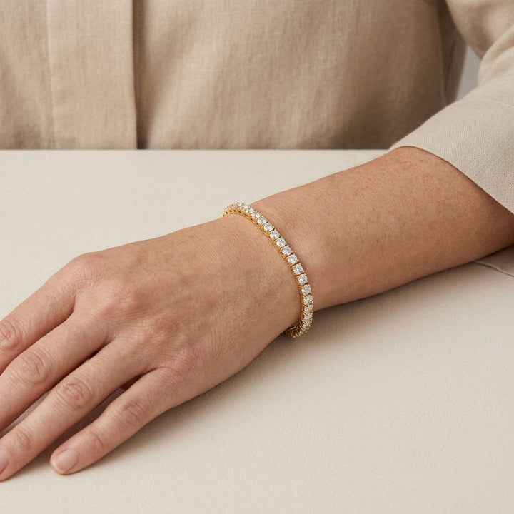 Bracelet de tennis fascinant avec des cristaux | Or