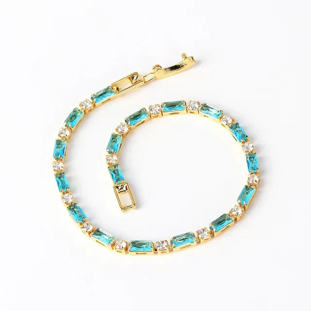 Bracelet en pierre turquoise naturelle | Or
