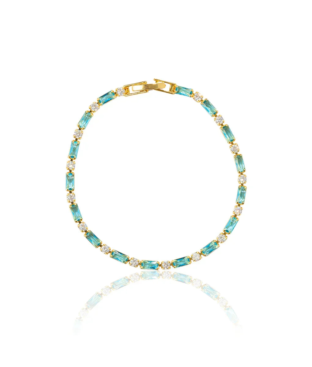 Bracelet en pierre turquoise naturelle | Or