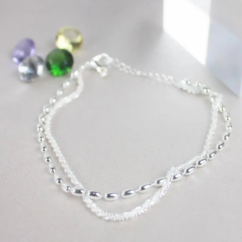 Bracelet avec zirconium | Argent