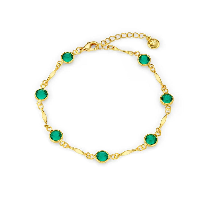 Bracelet en chaîne émeraude | Or