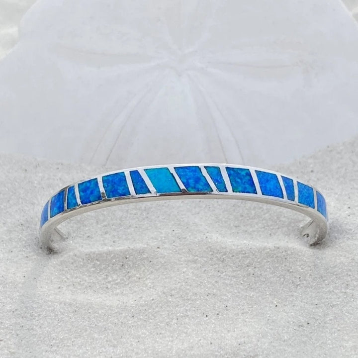 Bracelet en opale bleue et argent | Argent