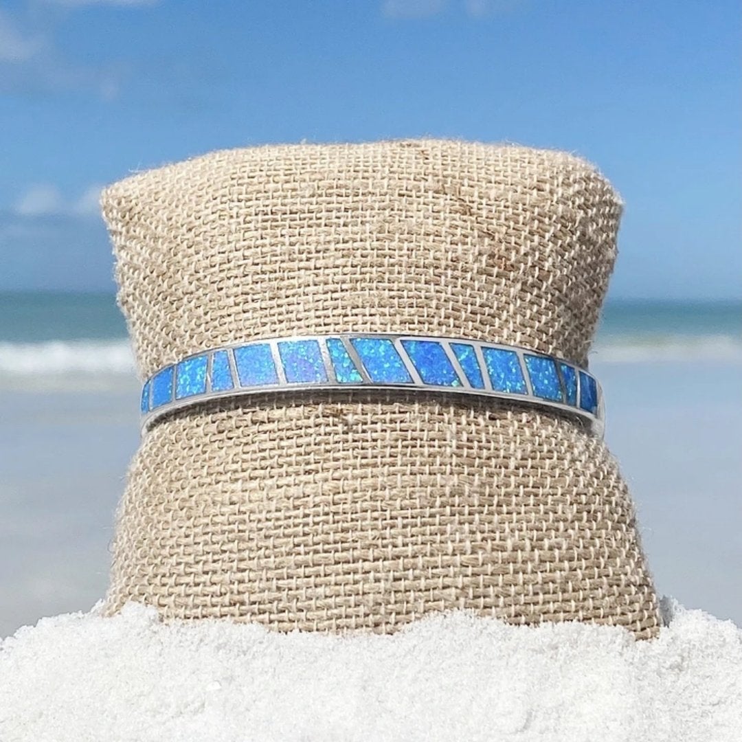 Bracelet en opale bleue et argent | Argent