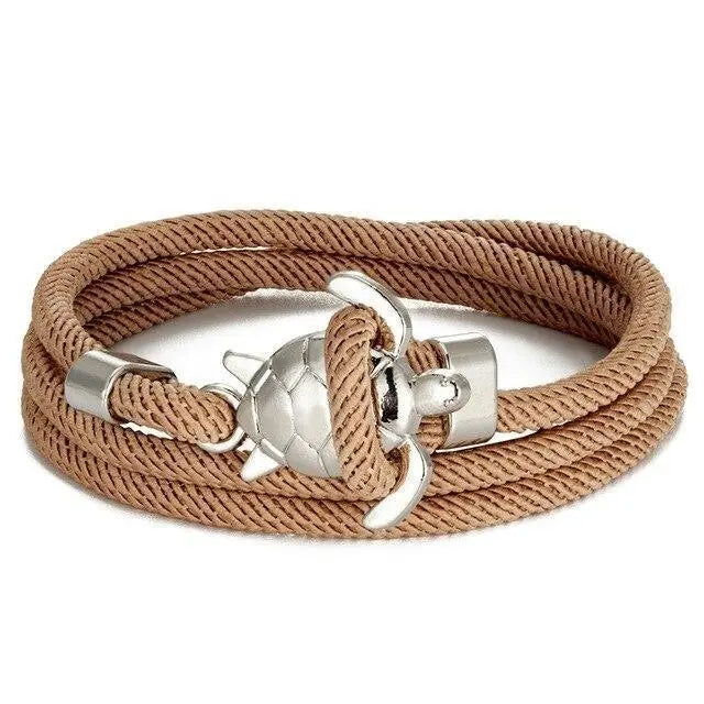 Bracelet fait main avec tortue de mer | Or