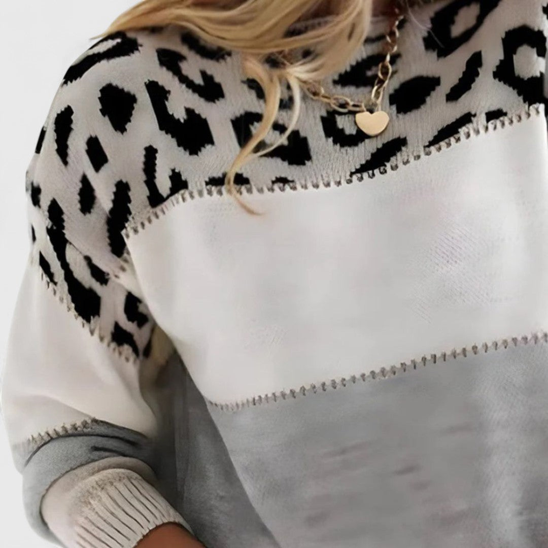 Phaedra - Pulóver s leopardím vzorom a mäkkou textúrou