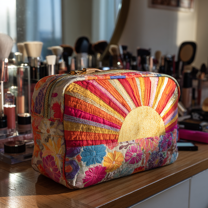 Carol - Quilted Toiletry Bag - Golden Horizon