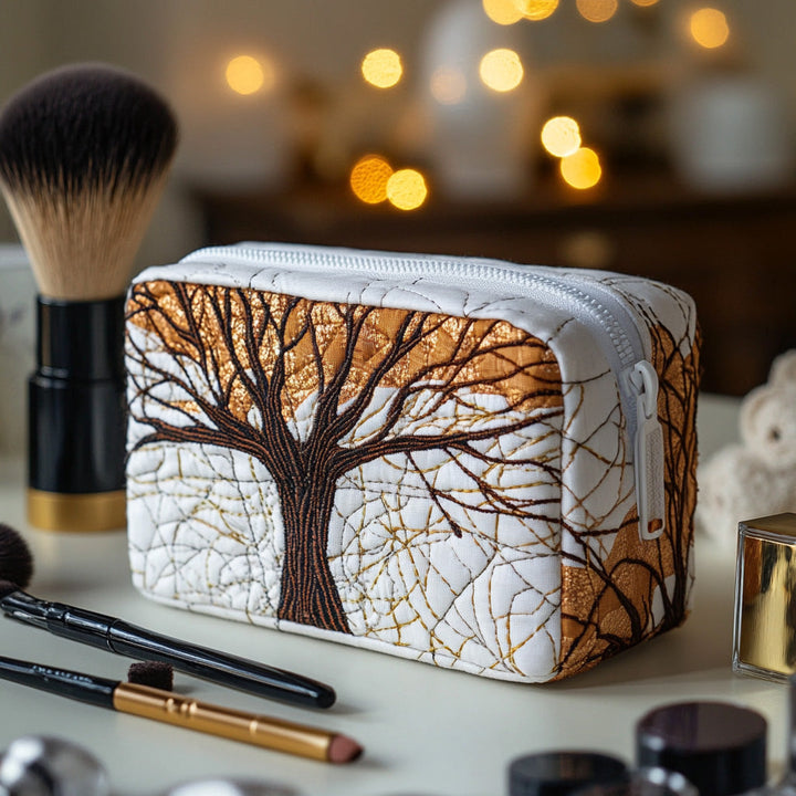 Clementine - Quilted Toiletry Bag - Tree Motif