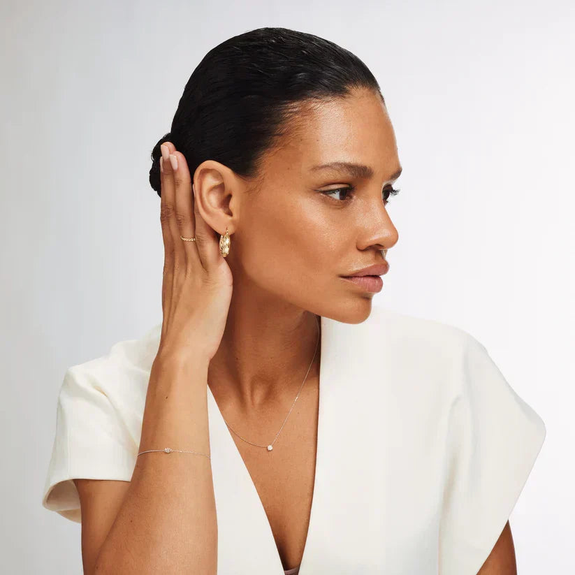 Collier Cléa en pierre | Or blanc