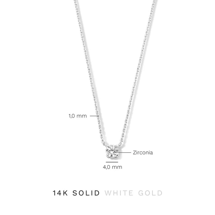Collier Cléa en pierre | Or blanc