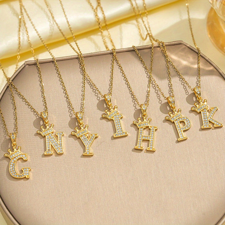 Collier couronne initiale | Or